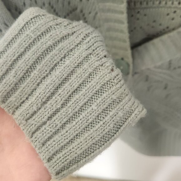 twik Pointelle Knit Cropped Cardigan - Green - Picture 8 of 8